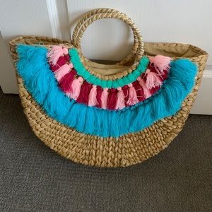 Area Stars Women's Straw Half Circle Tote Bag brand new